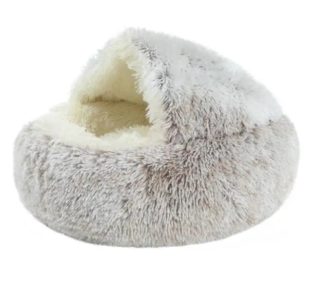 Plush Pet Bed with Snuggle Spot